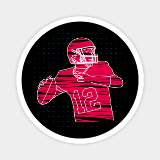 football player ready to pass the ball dark editions Magnet